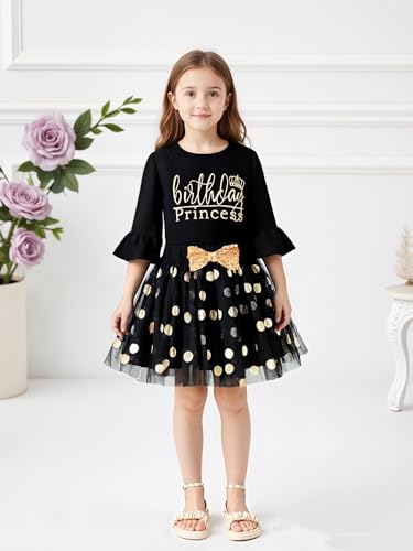 Image of LYSMuch Toddler Girls Long-Sleeve Birthday Outfits Shirt