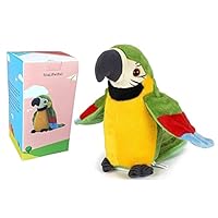 xiulifeifei Talking Parrot - Repeats What You Say with Cute Voice - Electronic Pet Talking Plush Toy Parrot for Child Kids Gift Party Toys。