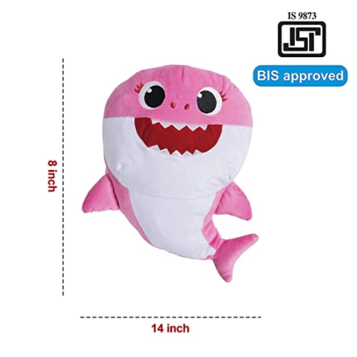 Image of Pinkfong Baby Shark Plush Singing Plush Toy 8 Inch Mommy Shark for The Kids of 1 Year and Above, White, (BS60002)