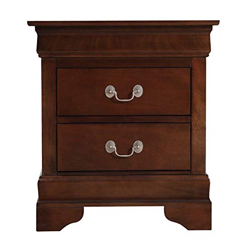 MAKLAINE Traditional Engineered Wood 2 Drawer Nightstand in Cappuccino