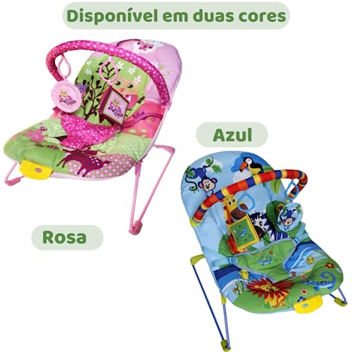 Cadeirinha de Bebê Balanço Descanso Vibratória Musical (Azul)