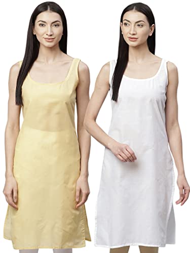 Image of Ada Womens Terivoile Cotton Suit Full Slip /Camisole (Pack of 2) A301831
