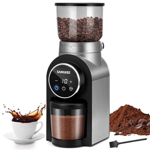 Consejos para Comprar Molinillos de café que Puedes Comprar On-line. 49 SANGKEE Molino de Café Eléctrico, Molinillo de café 30 Ajustes Precisos para 2-10 Tazas y Temporizador, Molino Cónico de Acero Inoxidable para Espresso/Goteo/Prensa...