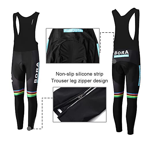 Foto von Linarun Herren Radtrikot Set Fahrradtrikot Langarm + Fahrradhose mit 5D Sitzpolster Rennrad Trikot Fahrradbekleidung Atmungsaktiv und Schnell Trockend