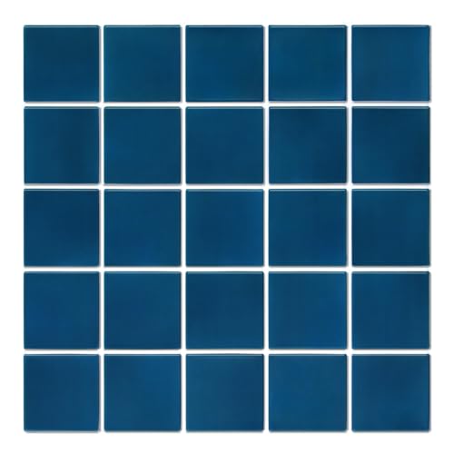 COMSTICKC Azulejos Adhesivos para Cocina, Cuadrados de PVC Azul Oscuro Mate, 10 Piezas, Adhesivos 3D para Azulejos,de Pared Autoadhesivos, de Cocina,Salpicadero para Baño,30×30 cm