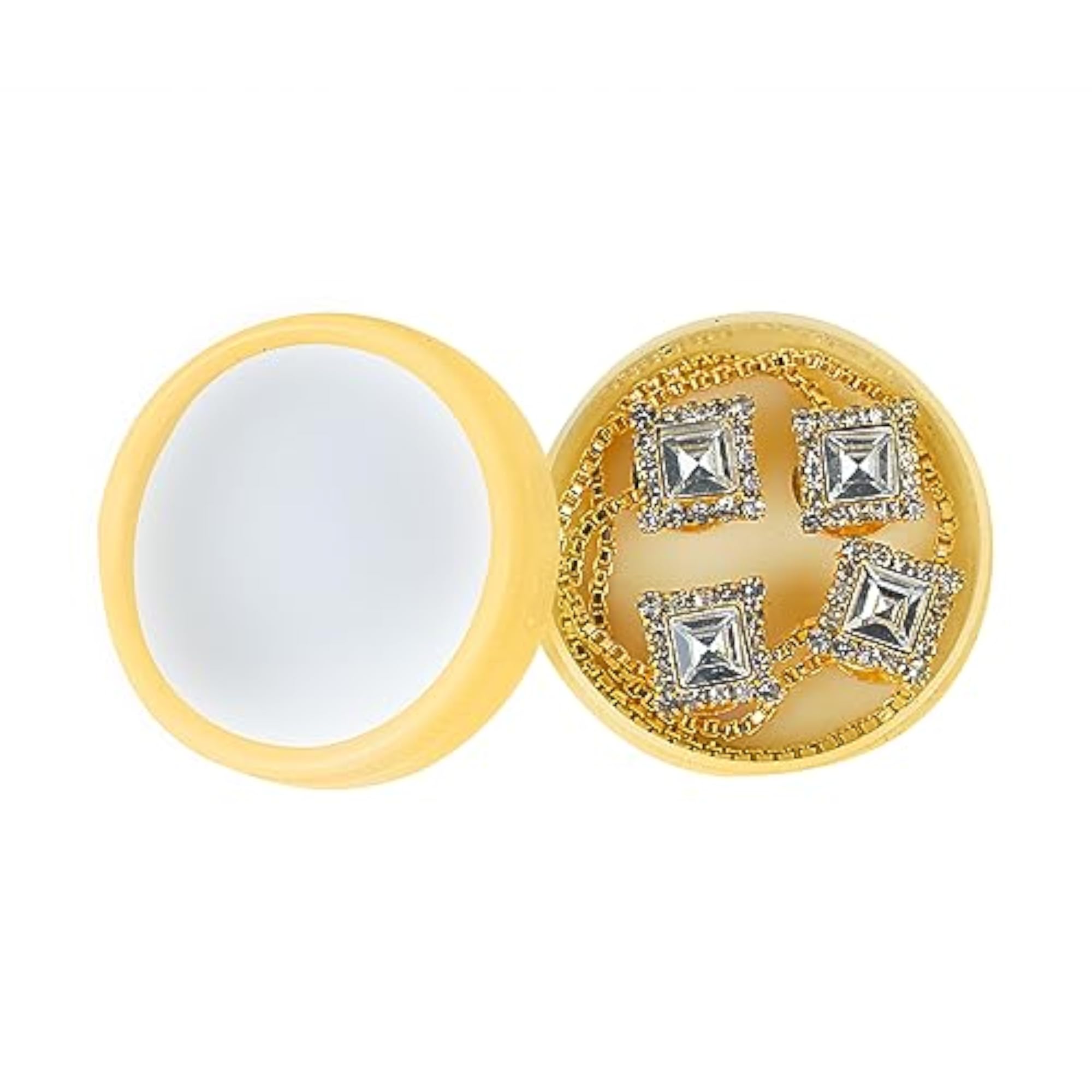 Men's Gold Plated Square Designer Zirconia Kurta Buttons