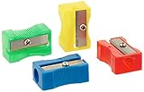 School Smart Hand Held Plastic Pencil Sharpener - Pack of 24 - Assorted Colors