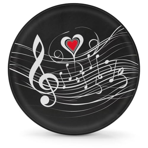 Image of Spare Tire Cover for RV Trailer, Musical Notes Prints Tire Covers Universal Fit for Travel Trailer Camper Jeep RV SUV Truck Waterproof Wheel Cover (15 inch for Diameter 27 inch - 29 inch),A-704
