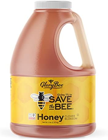 GloryBee, Pure Clover Blend Honey, 100% US Grade A Honey, 5lb