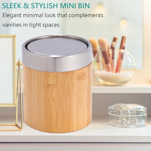 Poubelle de Table Compacte 1,3L Anti Odeur avec Sacs Dédiés pour Coiffeuse - 2