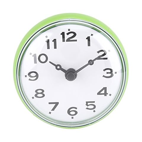 OKBY Reloj Impermeable para Baño y Ducha con Ventosa Verde Cover