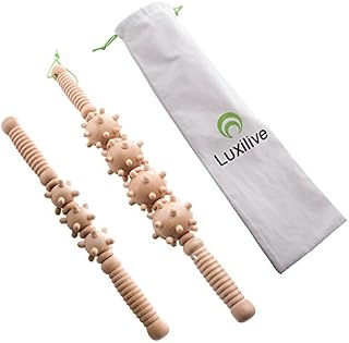 Luxilive Premium Fascia, Cellulite & Muscle Massager Two Stick Set - Wooden H