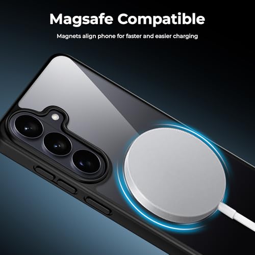 Image of A rtistque Clear Back Cover Case for Samsung Galaxy S26 5G | Mag-Safe| Acrylic | Shockproof TPU Protective Design | Samsung Galaxy S26 Back Cover Transparent - Black Bumper
