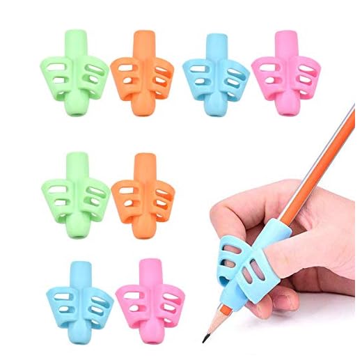 Jinlaili Agarre de Lápiz, 8 Pz Agarre para Escritura para Niños, Empuñadura de Lápiz Ergonómico, Escritura Ayuda Niños, Agarre Postura Corrección Herramienta