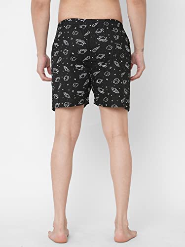 Image of Men's Cotton Printed Boxer Shorts (Men-Rocket)