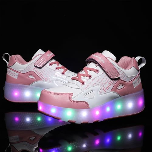 Image of HHSTS Kids Shoes - New Upgraded with Wheels LED Light Color Shoes Shiny Roller Skates Skate Shoes Simple Kids Gifts Boys Girls The Best Gift for Party Birthday Christmas Day
