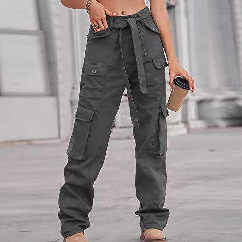 Outdoor Cargo Jeans Women's Relax Fit Casual Straight Leg Cargo Pants High Waisted Military Pockets Work Trouser4