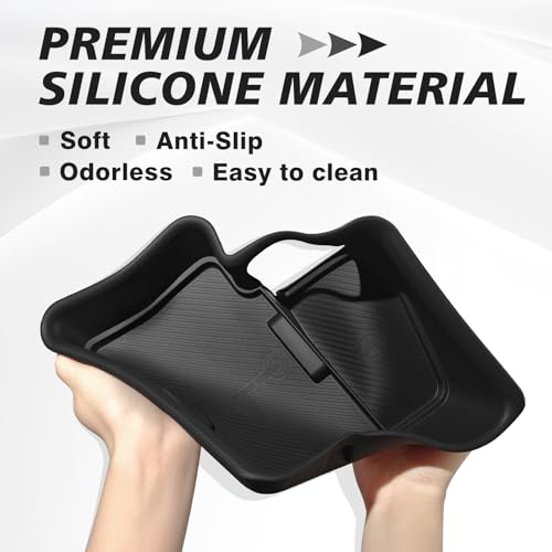 Image of Muslogy Center Console Inserts Compatible with 2025 2026 Ford Bronco Accessories, Center Console Wireless Charger Protective Mat Liner Anti-Slip Phone Charge Area Charging Protection