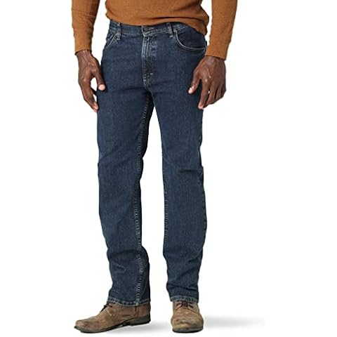 Wrangler Authentics Men's Regular Fit Comfort Flex Waist Jean, Dark Stonewash, 34W x 29L Cover