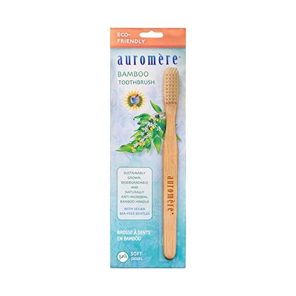 Auromere Bamboo Toothbrush – Eco Friendly, Vegan, Sustainably Grown, with Soft Bristles (1 Pack)