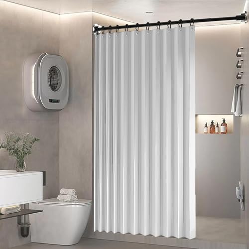 Rideau de douche lourd occultant pour stopper l'eau et préserver l'intimité - 4