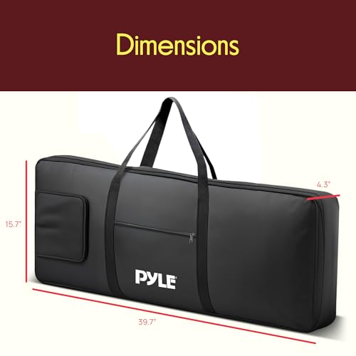 Pyle Keyboard Case, 61 Key Carrying Case Bag for Piano Keyboards, Protects and Covers Portable Digital Keyboard Water Resistant, Used for Models PKBRD6139BT, PKBRD6151PB, and PKBRD6175P