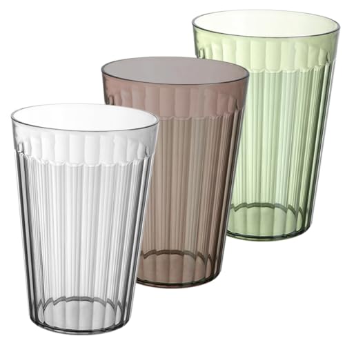 Garneck 3pcs Reusable Bathroom Cups Transparent Toothbrush Holders Mouthwash Tumbler for Daily Use Safe Material for Toothbrushes Drinking Beverages