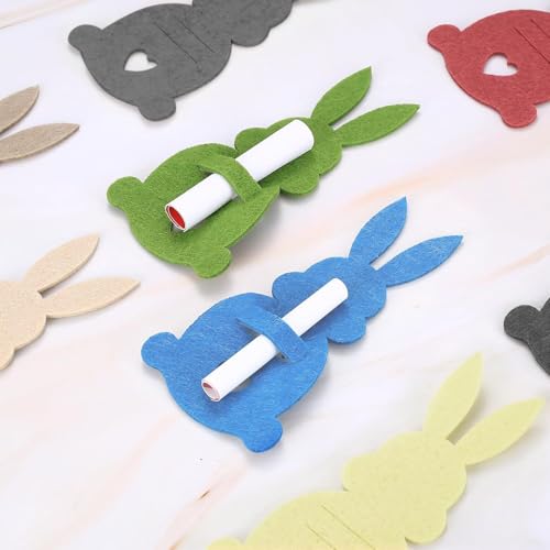 TopLuck Pâques pour Cadeaux d'argent, 8 Pièces Feutrines Lapins en Feutre Décoration, Emballage Cadeau de Pâques pour Enfants, Adultes – vue 3