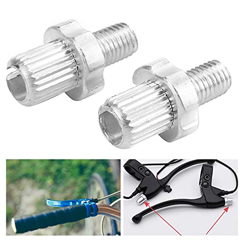 Tbest Brake Lever Barrel Nut Adjuster,2Pcs M7 Bicycle Brake Lever Adjuster Screws Fastener Silver Aluminium Alloy For Road Mountain Bikes Brake Lever Barrel Adjuster #TOP3