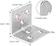 ASelected 64 Stücke Winkelverbinder Edelstahl 30x30 mm, Eckwinkel Edelstahl 38 x 30 x 30 mm, Winkel Metall 90 Grad zum Befestigen und Reparieren von Möbeln, Verstärkungsfuge, Silber