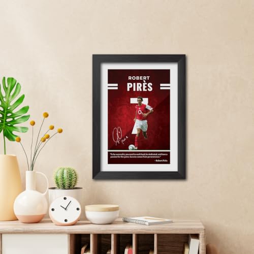 Image of TenorArts Robert Pires Quotes Poster Arsenal Laminated Photo Print Frame Painting with Matt Finish Black Texture (12 inches x 9inches)