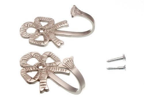 Crochets embrasses de rideaux nœud en chrome mat pour fixation murale élégante