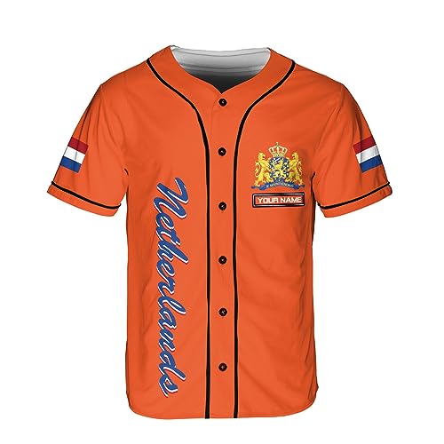 Leeprints Personalized Netherlands Jersey, Netherlands Soccer Shirt Baseball Dutch Pride Flag Jersey Men Women Country Shirts miniatura 2
