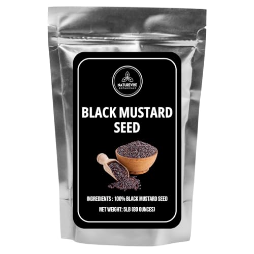 Naturevibe Botanicals Black Mustard Seed, 5lbs | Gluten-Free &amp; Non-GMO | [Packaging May Vary]
