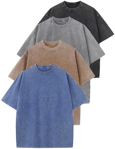 Image of Arssm Men Oversized T Shirts Vintage Tee Loose Fit Short Sleeve Casual Streetwear Baggy Washed Unisex Tops