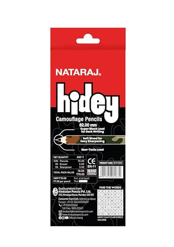 Image of Nataraj Hidey Camouflage Pencil Camouflage, Pack of 10 x 3-3 pack