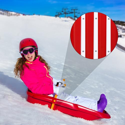 RunNico 6 PCS Sledding Runner Kit, 47\'\' × 0.9\'\' Ice Fishing Sled Runner Kit with Screws, Ice Surface Sledding Runner Accessory for Winter Outdoor Sledding Reduce Friction and Drag