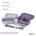 Ello 2-Pack Bento Box Lunch Stack Plastic Food Storage Container | Leak-Proof Locking Plastic Lids | Silicone Base | BPA-Free | Freezer Microwave and Dishwasher Safe | Wisteria