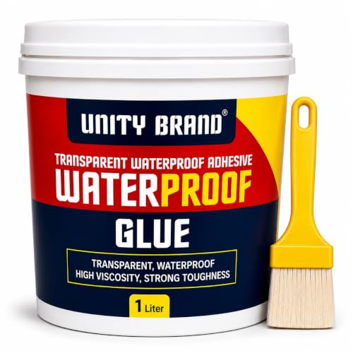 Image of UB Unity Brand Transparent Waterproof Glue for Leakage, Epoxy Resin for Flooring, Crack Seal Agent Waterproofing for Roof Leakage Solution Indoor Outdoor Waterproof Adhesive Sealan (1 kg Glue)
