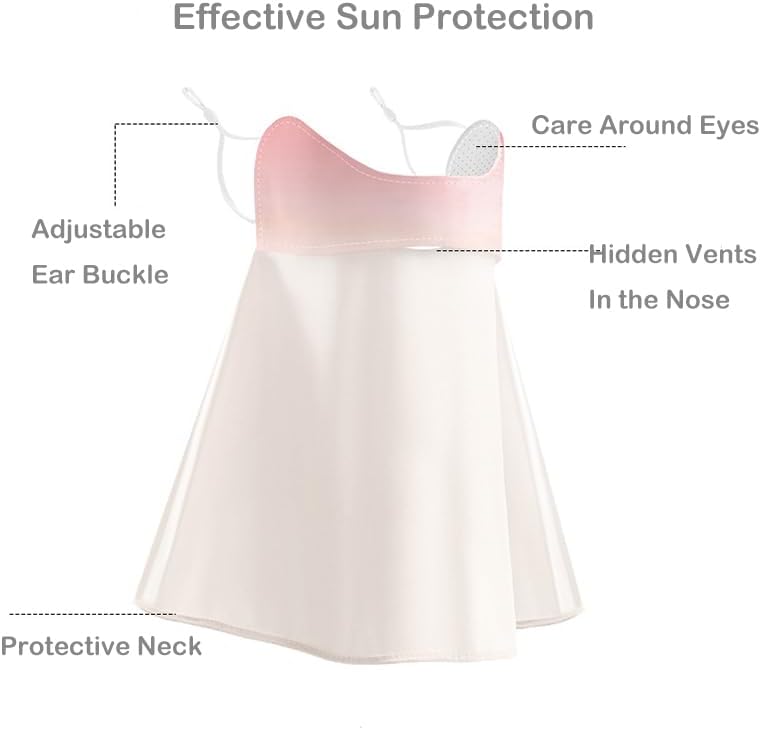 UV Face Mask, Ice Silk Cooling Neck Gaiter, Breathable Sun Protection for Outdoor Sports, Washable Reusable (Pink) - Image 2