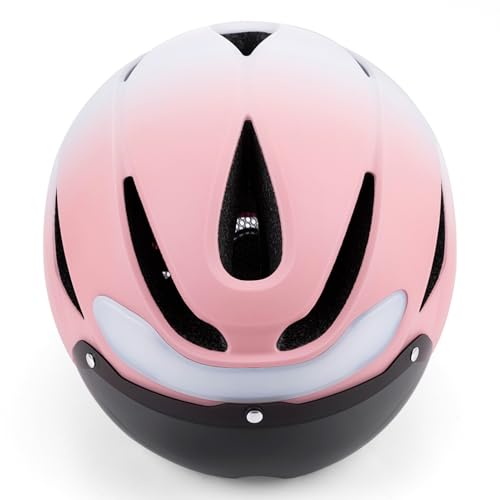 Casco de bicicleta inteligente con luces integradas y visera antivaho 3