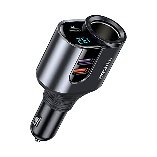 Haixifry シガーソケット充電器【PD&QC3.0/166W/急速充電/3ポート/SCP/FCP/PPS/AFC】カーチャージャー 最大6A コンパクト LED付き電圧計 オート電圧測定 スマート識別 iPhone/Samsung/Sony/Goog