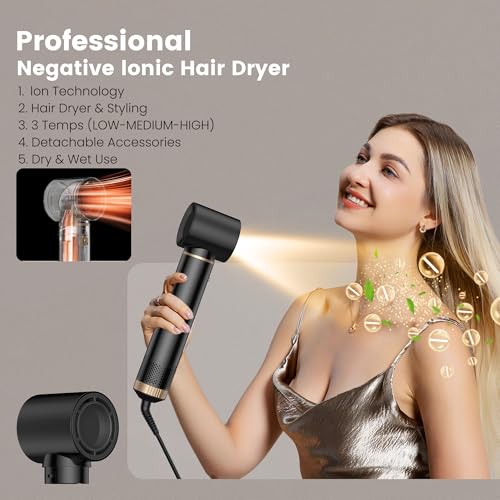 Hair Styler 5 in 1 Magic Styler, Air Styler Set with Curl Straighten, Volumise, Smooth and Drying for Styling, Hot Air Styler for All Hair Type/Length - Image 3