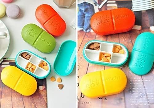 NHSK ENTERPRISE 6 Part Pill box Portable 6 Part Slots Compartment Pill Box Medicine Tablet Holder Organizer Dispenser Case Pil Cases for Indoor Outdoor traveling camping picnic Pil Cases Splitters(1 pcs) 4