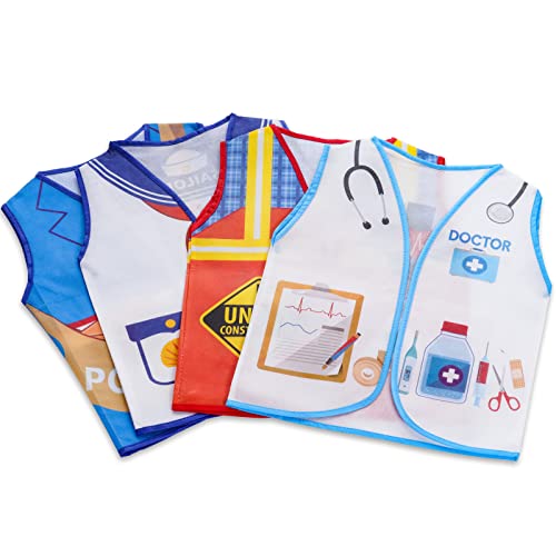 10 Pcs Community Helper Dress Up Vest Boys Dress Up Clothes Vest Career Cosplay Occupation Pretend Play Costume For Career Day Costume #TOP6