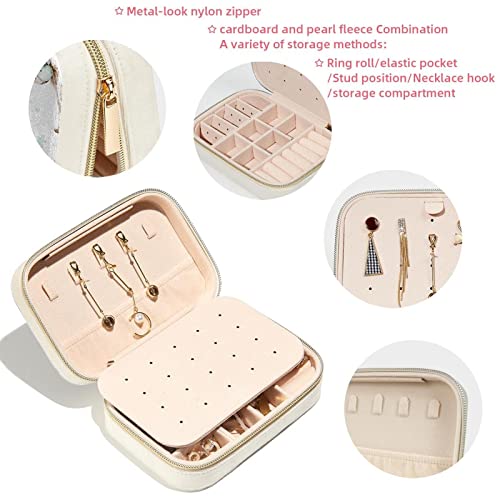 Boîte à bijoux de voyage compacte avec compartiments bagues et colliers pour filles - 4
