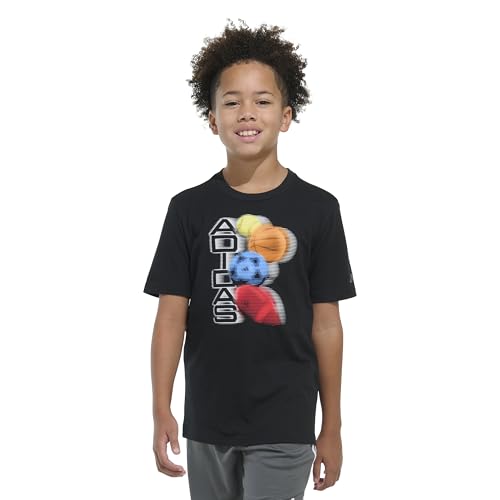 adidas Boys' Short Sleeve Distortion Multi Sport Graphic Tee Shirt3