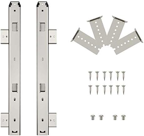 FRMSAET Heavy Duty 12/14/16/18 inches Thickness Steel Construction Ball Bearing Keyboard Slides Keyboard Drawer Slides Tray Accessories Cabinet Furniture Hardware Rails (16 inches, Silver)