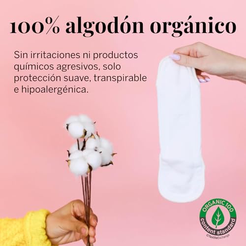 Almohadillas de tela de algodón Pixie – 100% algodón orgánico reutilizable – Clasificado 1 para almohadillas menstruales más suaves – Lavable a máquina e incluye bolsa húmeda gratis - imagen 2