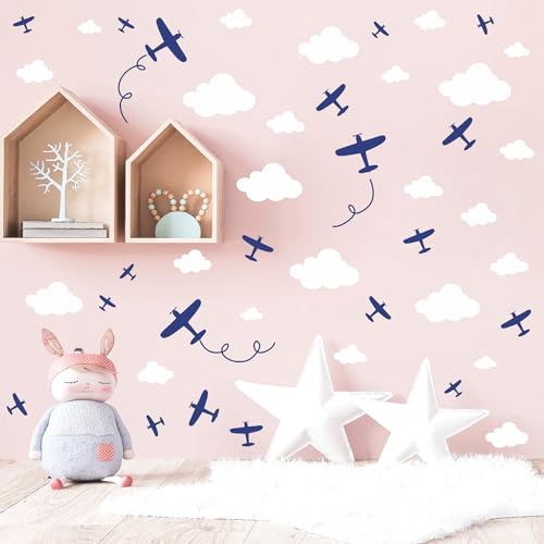 Vinilos decorativos Avión y Nubes para Pared, 3 planchas miniatura 7